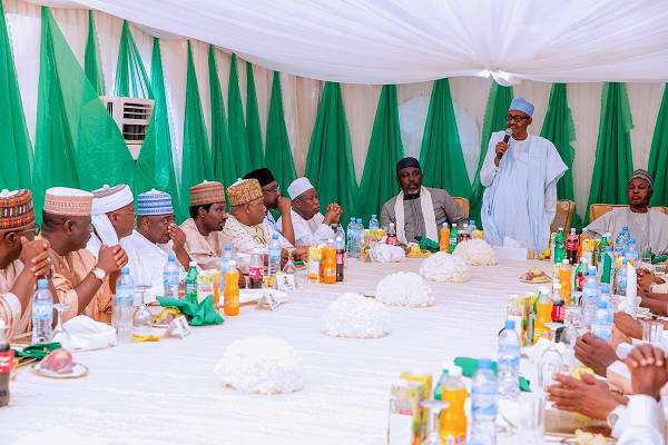 President Buhari and some APC State Governors as well as  National and State Assembly members in Daura, Katsina State, on August 23, 2018.